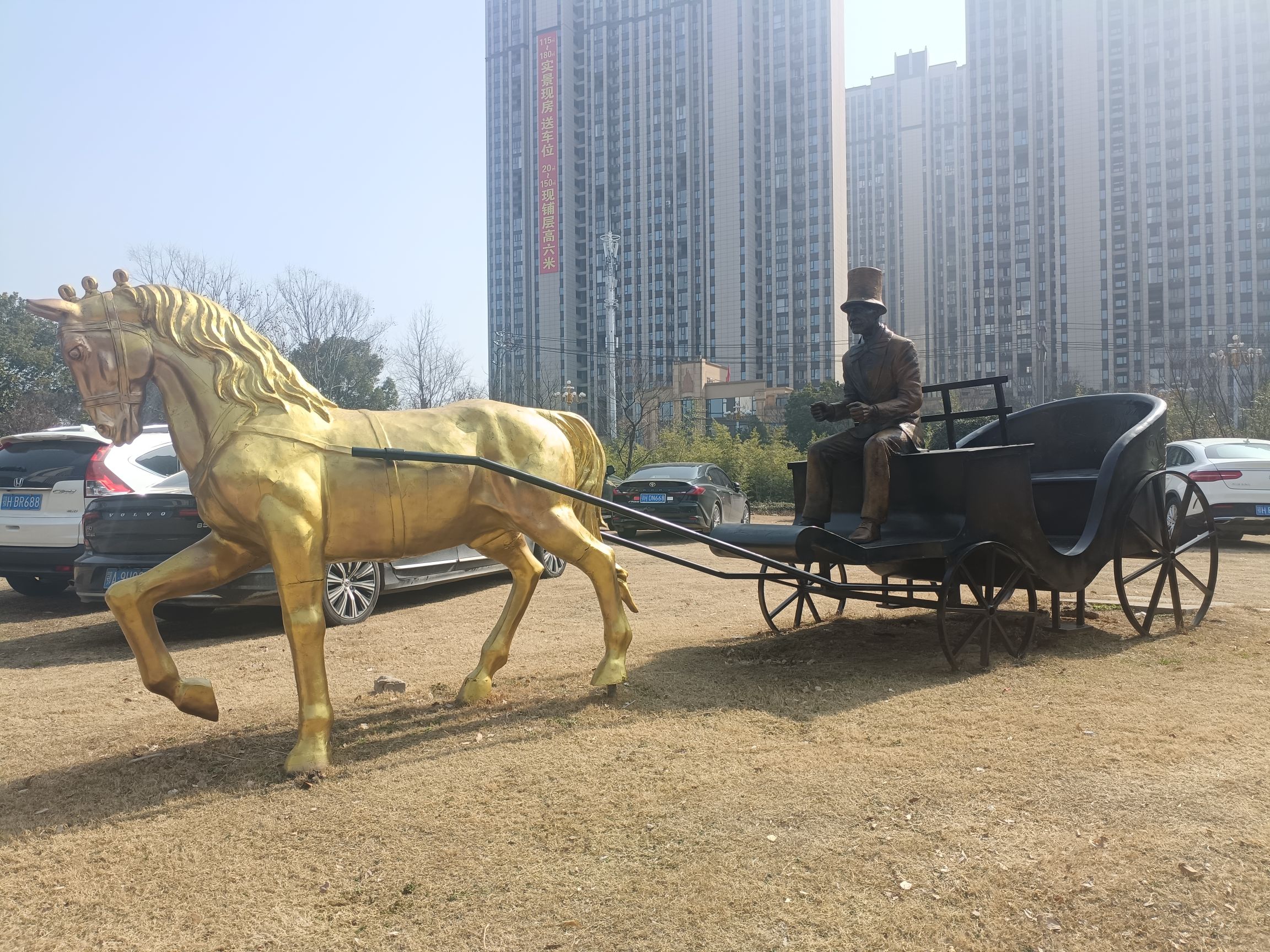 钟祥市王府大酒店草坪停车场